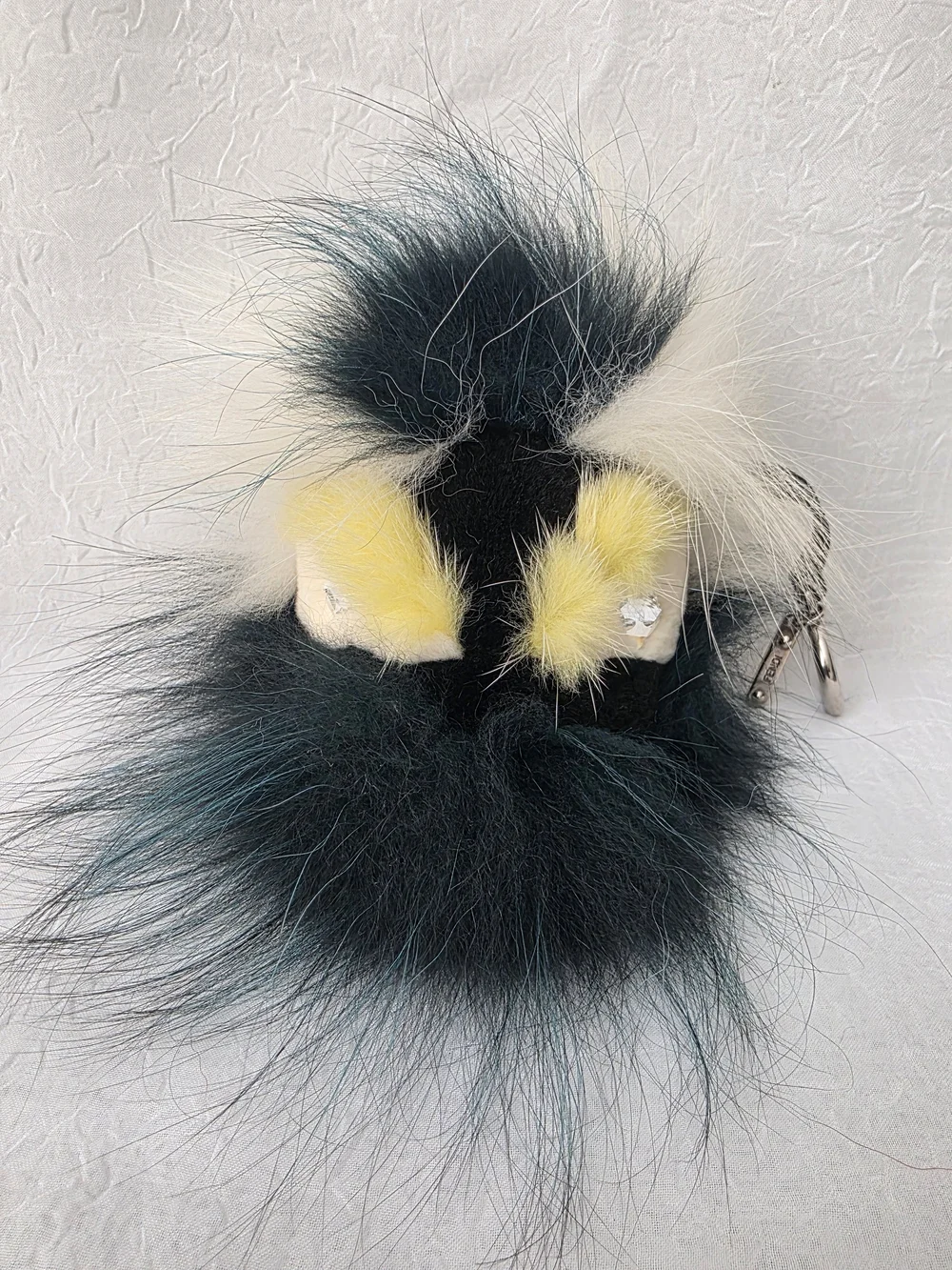 Auth Fendi Fur Monster Pom Bag/Key Charm